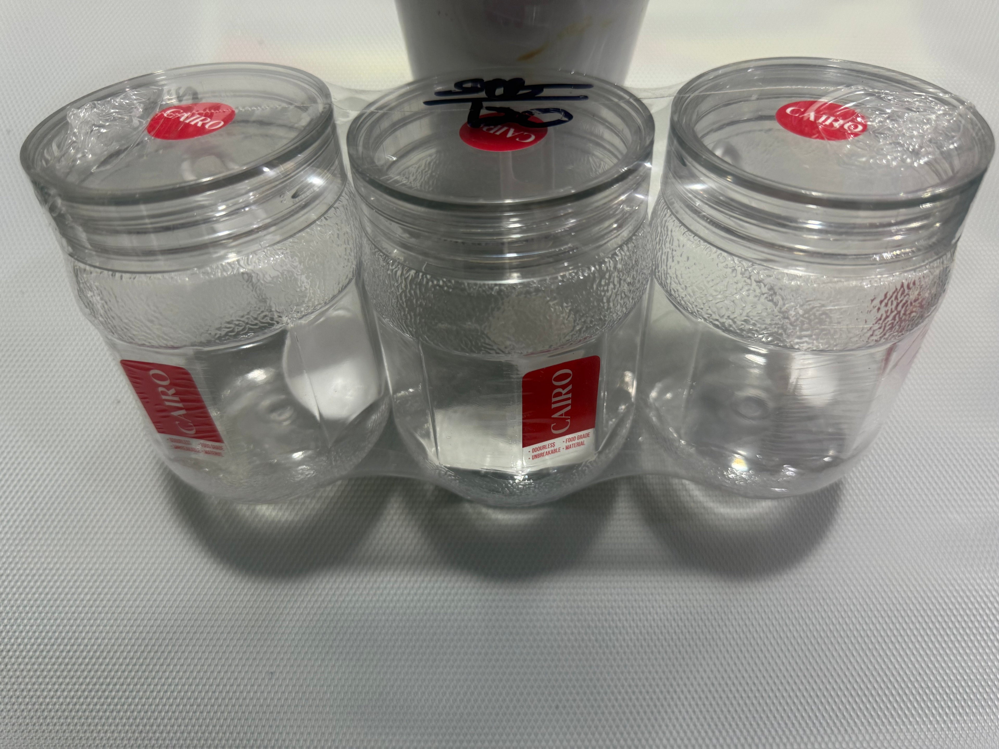 300 ML Three clear plastic jars
