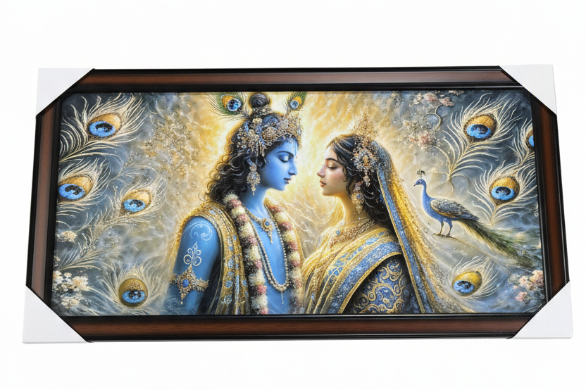 Radha Krishna Bubble Frame - Gift + Home Decor