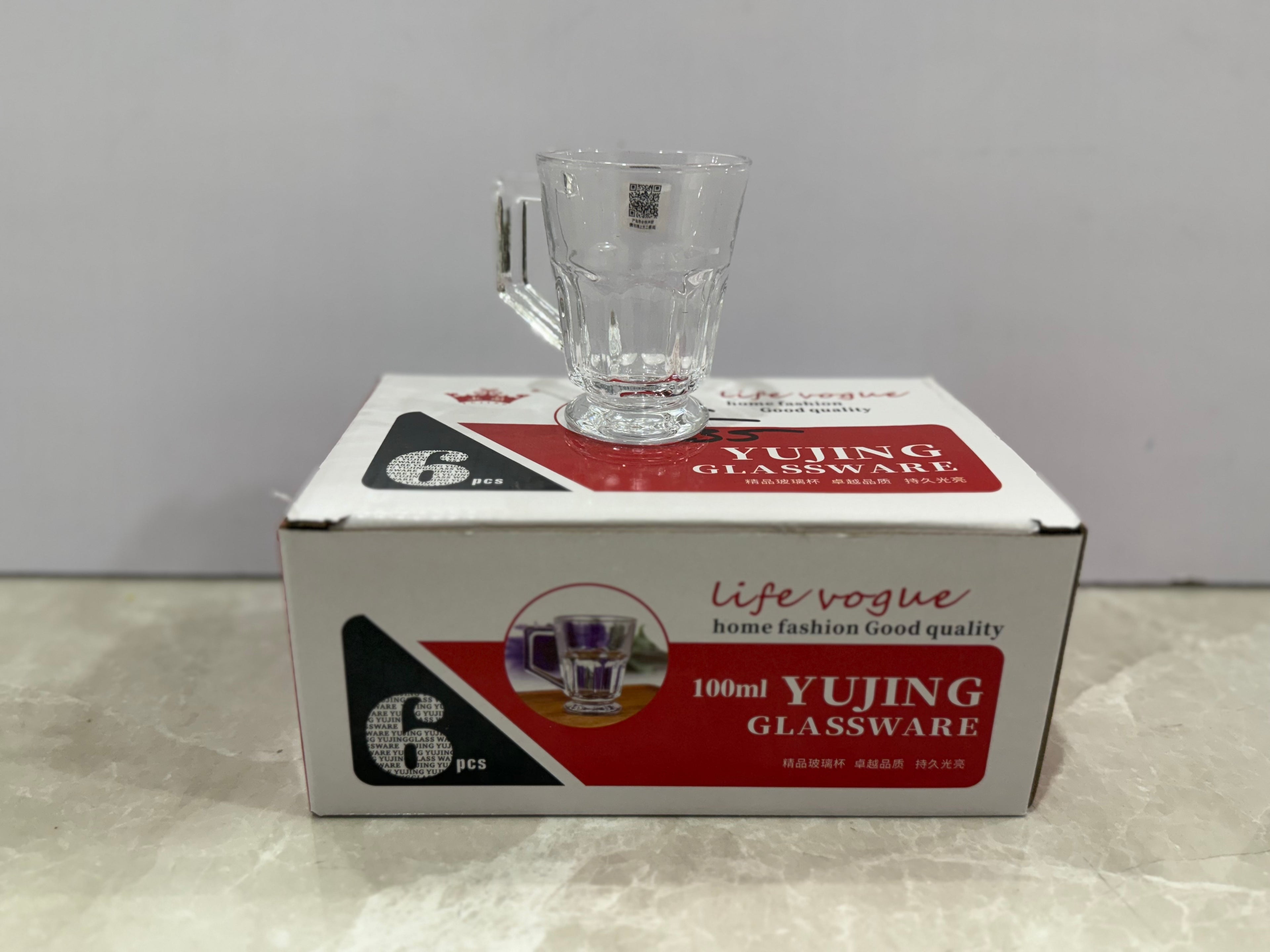 Clear Glass Mug  6 Piece Set