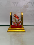 Mini Ganesh in Glass Gold Plated Gift