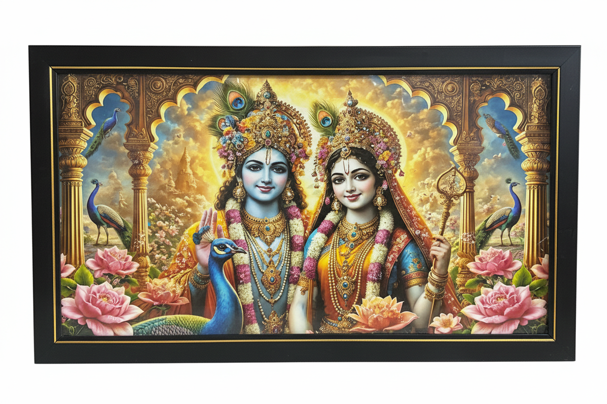 Radha Krishna Bubble Frame - Gift + Home Decor