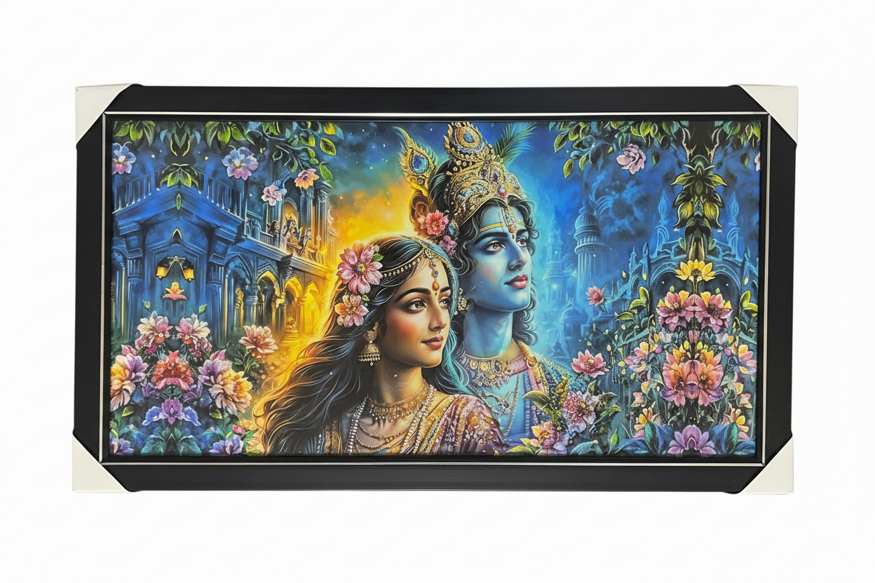 Radha Krishna Bubble Frame - Gift + Home Decor