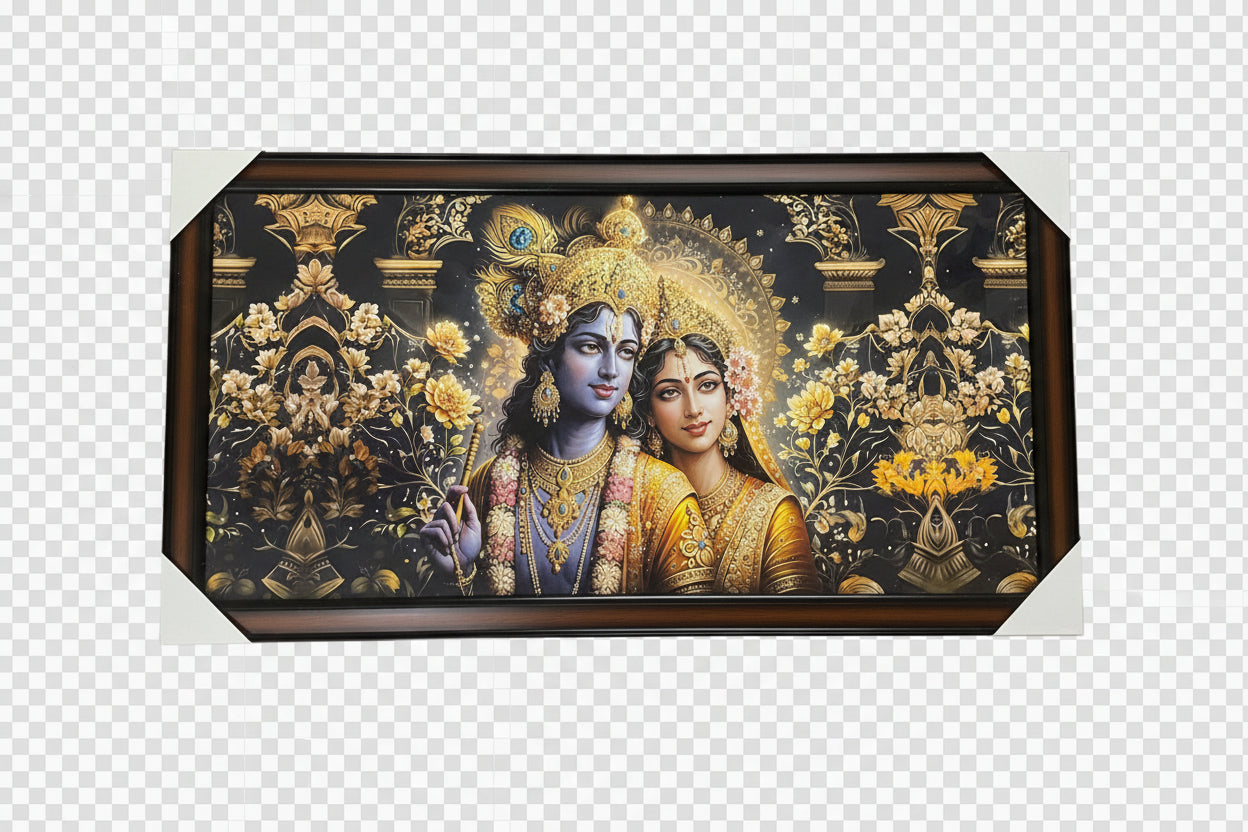 Radha Krishna Bubble Frame - Gift + Home Decor