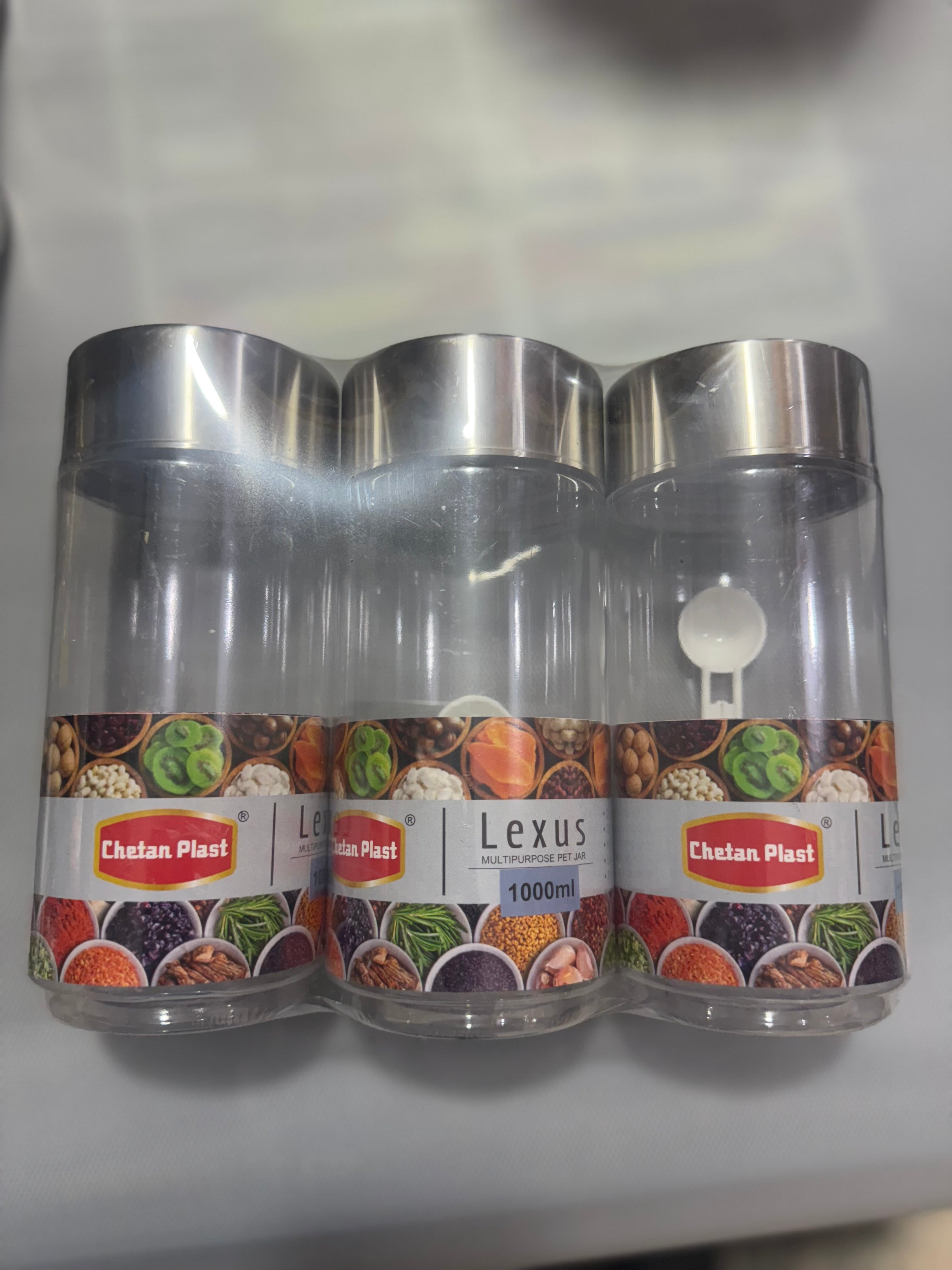 1100 ML Three clear plastic jars